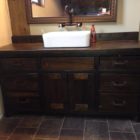 Rustic Modern vanity hand crafted with reclaimed barnwood locally sourced in Ontario