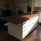 Rustic island top hand crafted from reclaimed barnwood