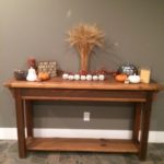 Rustic hall table hand crafted from reclaimed barnwood