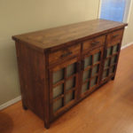 Modern design buffet hand made from localled sourced reclaimed barnwood