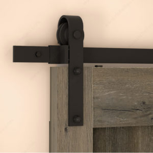 Prairie Barnwood Rustic Barn Door Wall Mount Sliding Door System - Black - Product #- 24600590