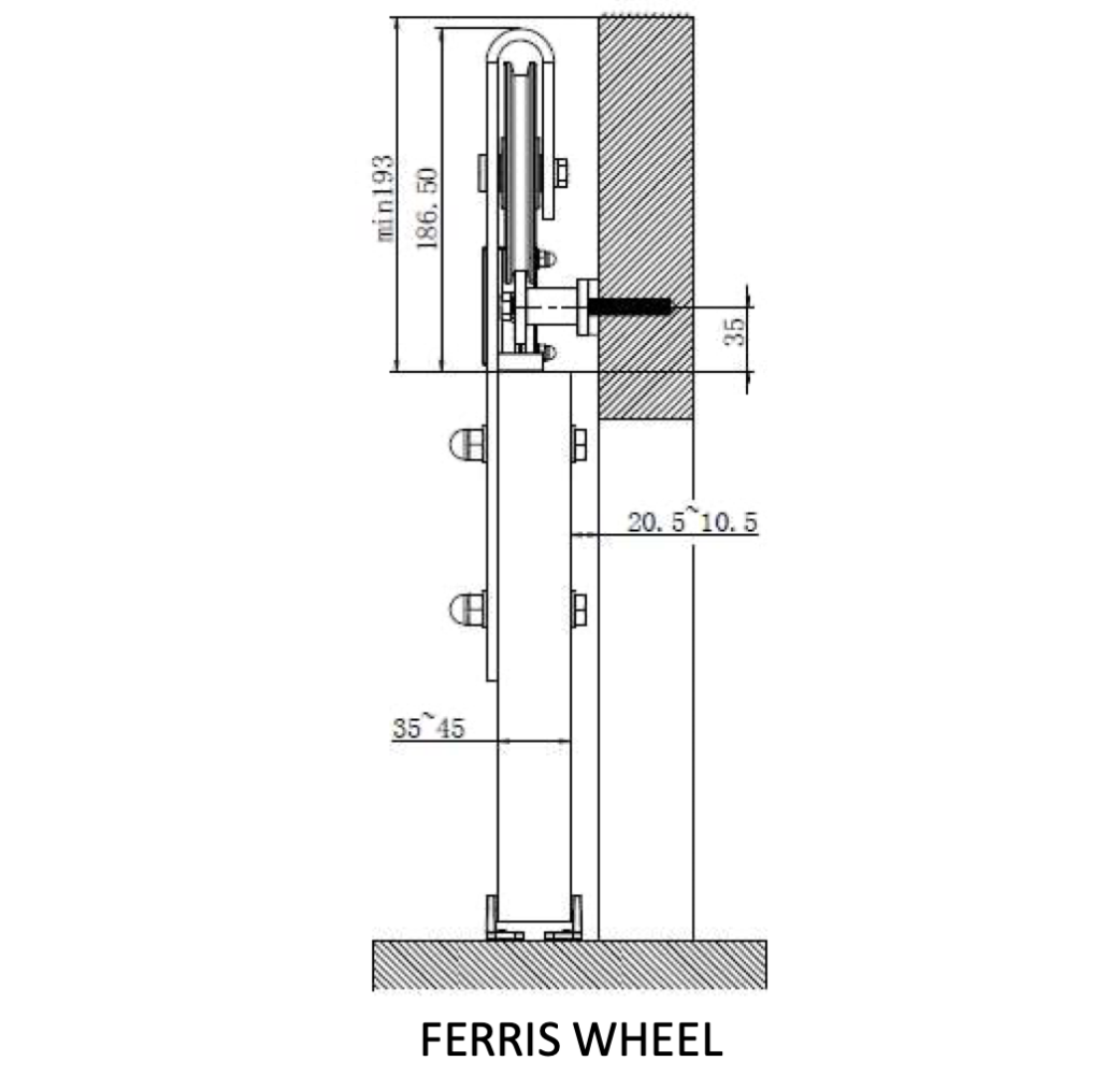 Ferris Wheel Hanger (Black Without Rail) - Prairie Barnwood