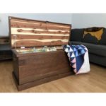 Solid wood chest hand crafted using reclaimed barnwood and lined with cedar