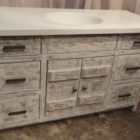 Rustic Modern vanity hand crafted with reclaimed barnwood locally sourced in Ontario