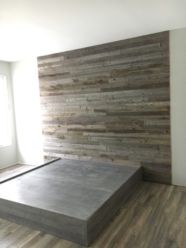 Reclaimed Grey Weathered Wood Accent Wall