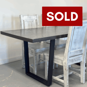 Oak Dining Table with Metal Legs - SOLD