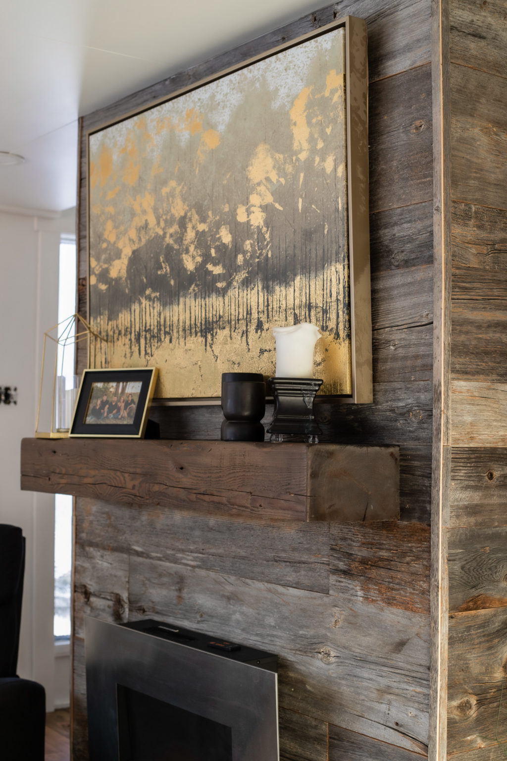 6" Thick x 10" Deep Solid Wood Mantels Prairie Barnwood